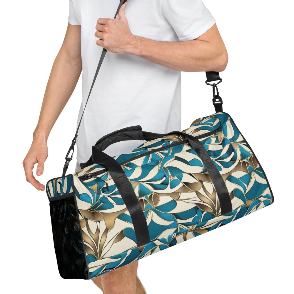 Teal Arabesque on Duffle Bag — Right Front