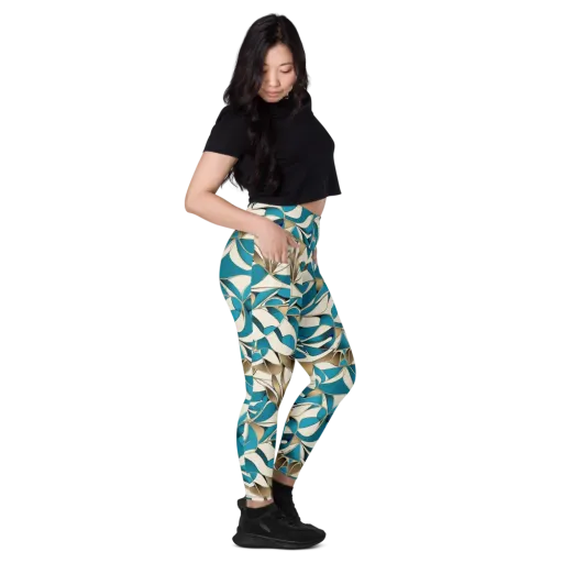 Teal Arabesque on a Leggings with Pockets