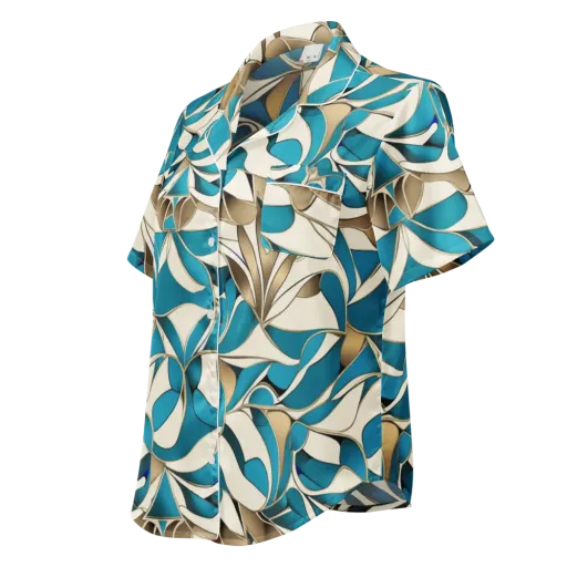 Teal Arabesque on a Women's Short Sleeve Pajama Top