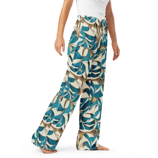 Teal Arabesque on a Women's Pajama Pants