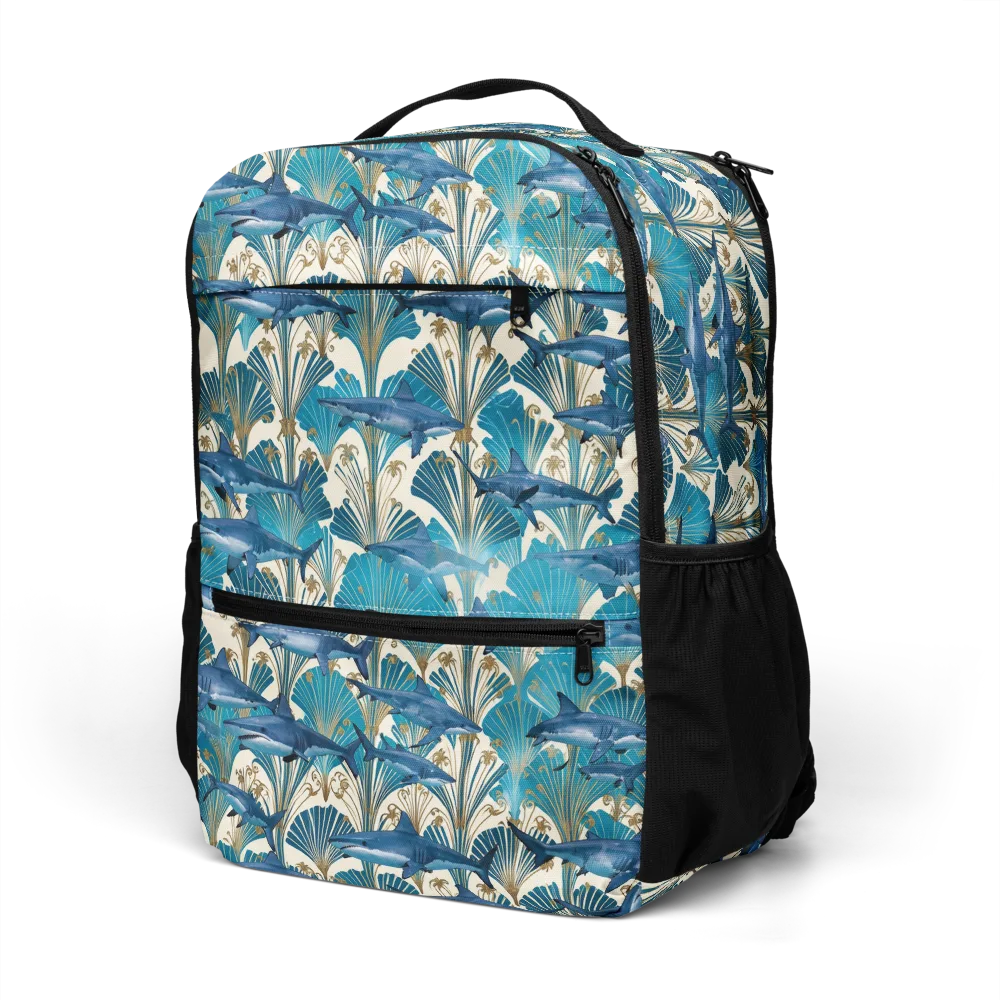 Art Deco Reef on Utility Backpack — Left Front