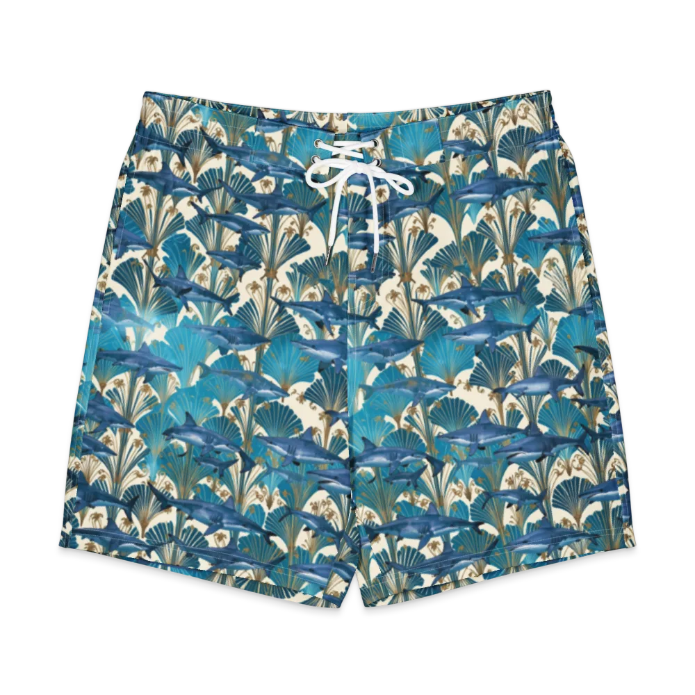 Art Deco Reef on Men's Board Shorts — Front