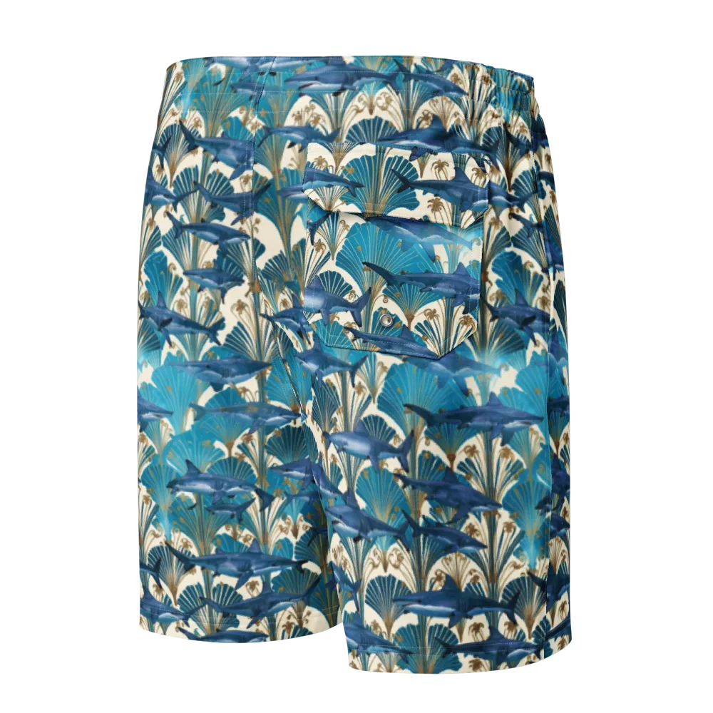 Art Deco Reef on Men's Board Shorts — Back
