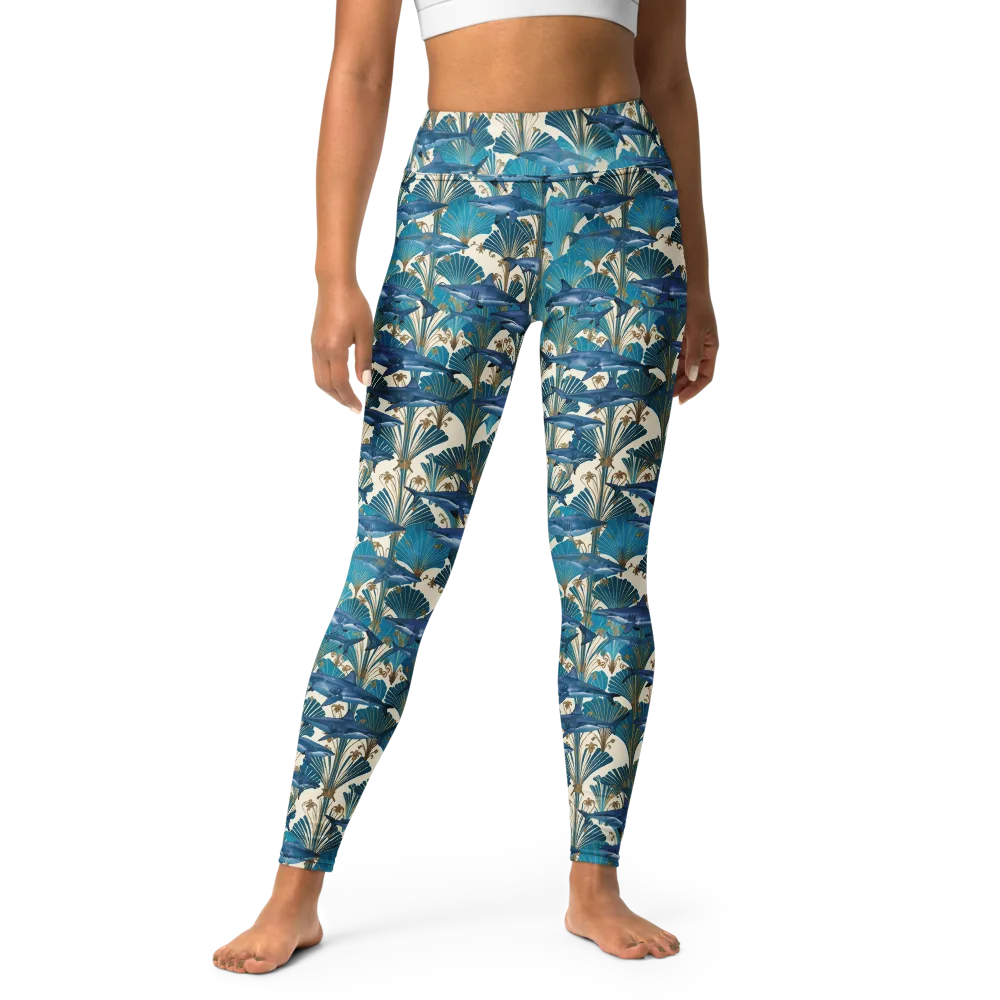Art Deco Reef on Yoga Leggings — Front