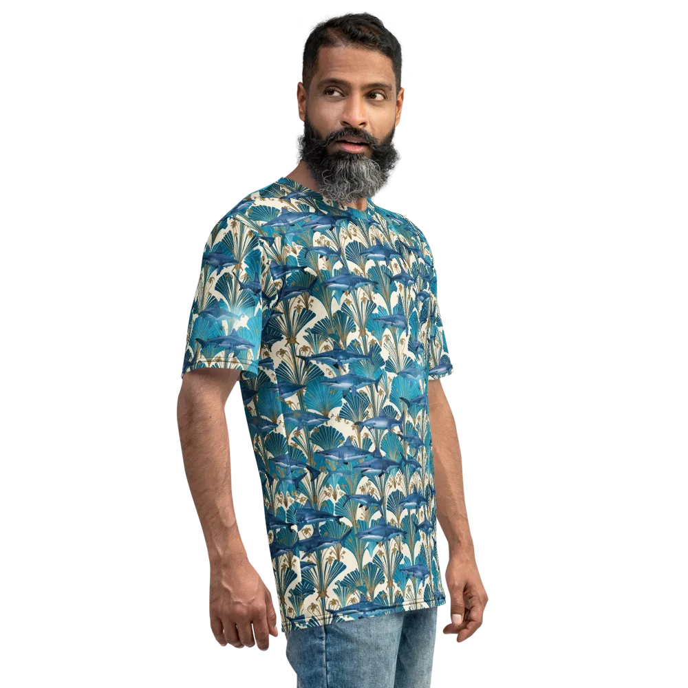 Art Deco Reef on Men's Crew Neck T-Shirt — Right