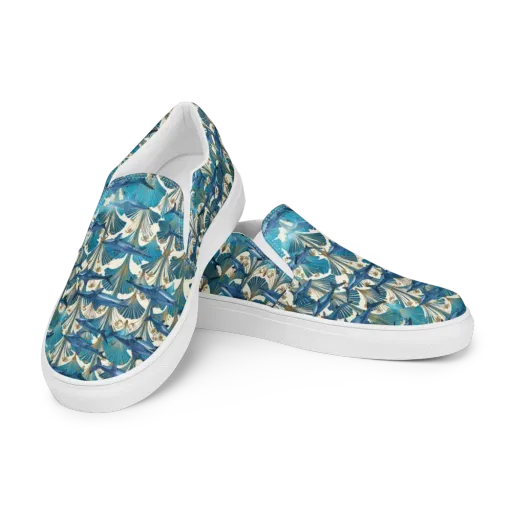Art Deco Reef on a Men's Slip-On Canvas Shoes