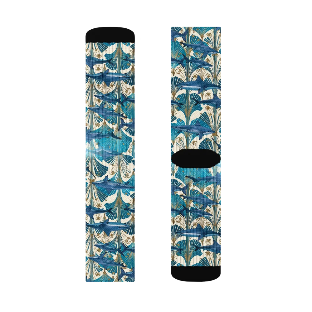 Art Deco Reef on Socks — Left Sock