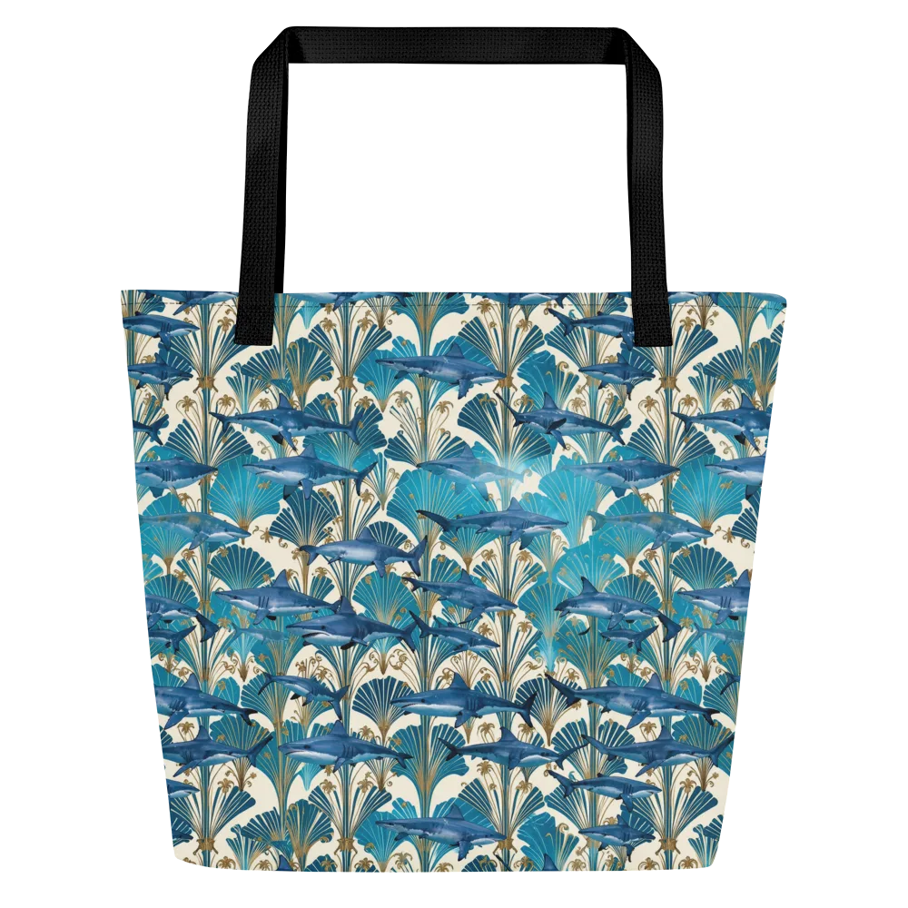 Art Deco Reef on Large Tote Bag W/ Pocket — Front