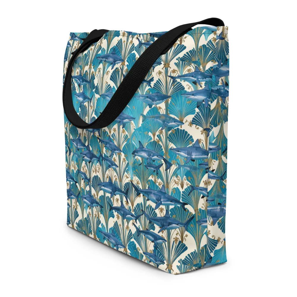 Art Deco Reef on Large Tote Bag W/ Pocket — Front