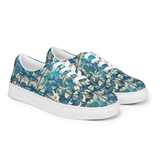 Art Deco Reef on a Men's Lace-Up Canvas Shoes
