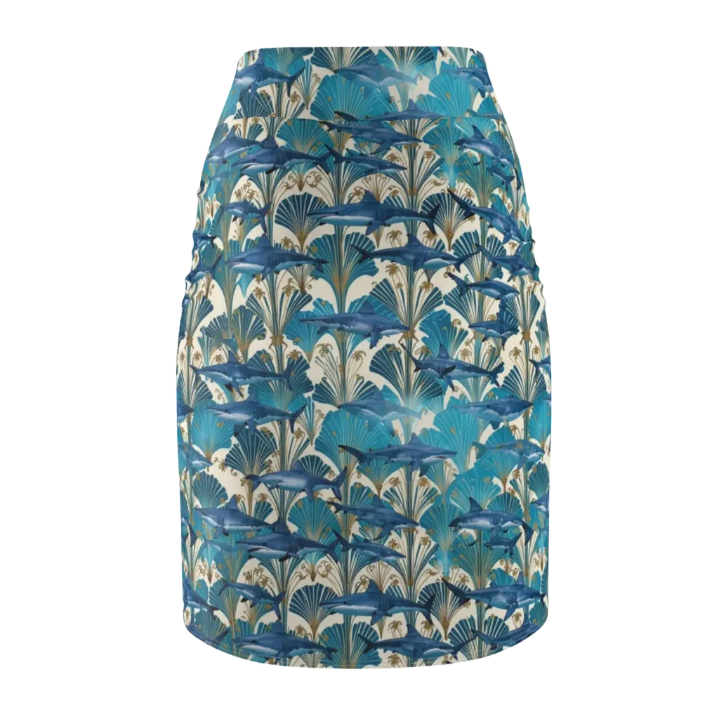 Art Deco Reef on Pencil Skirt — Back
