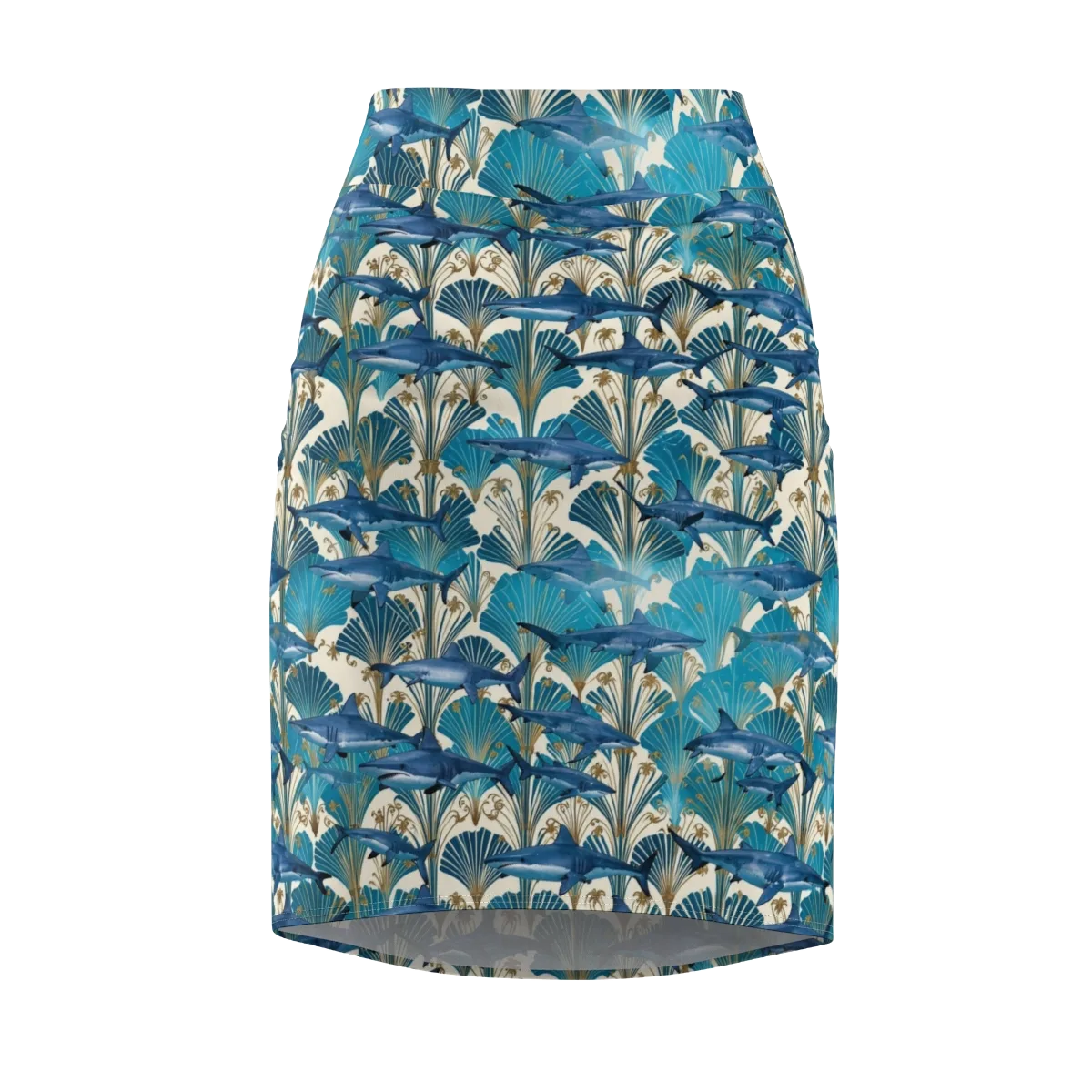 Art Deco Reef on Pencil Skirt — Front