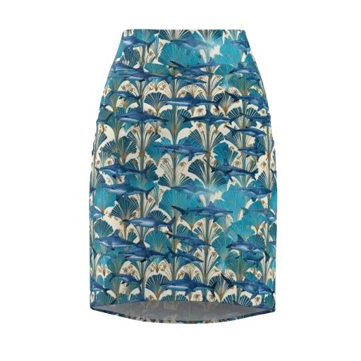 Art Deco Reef on a Pencil Skirt
