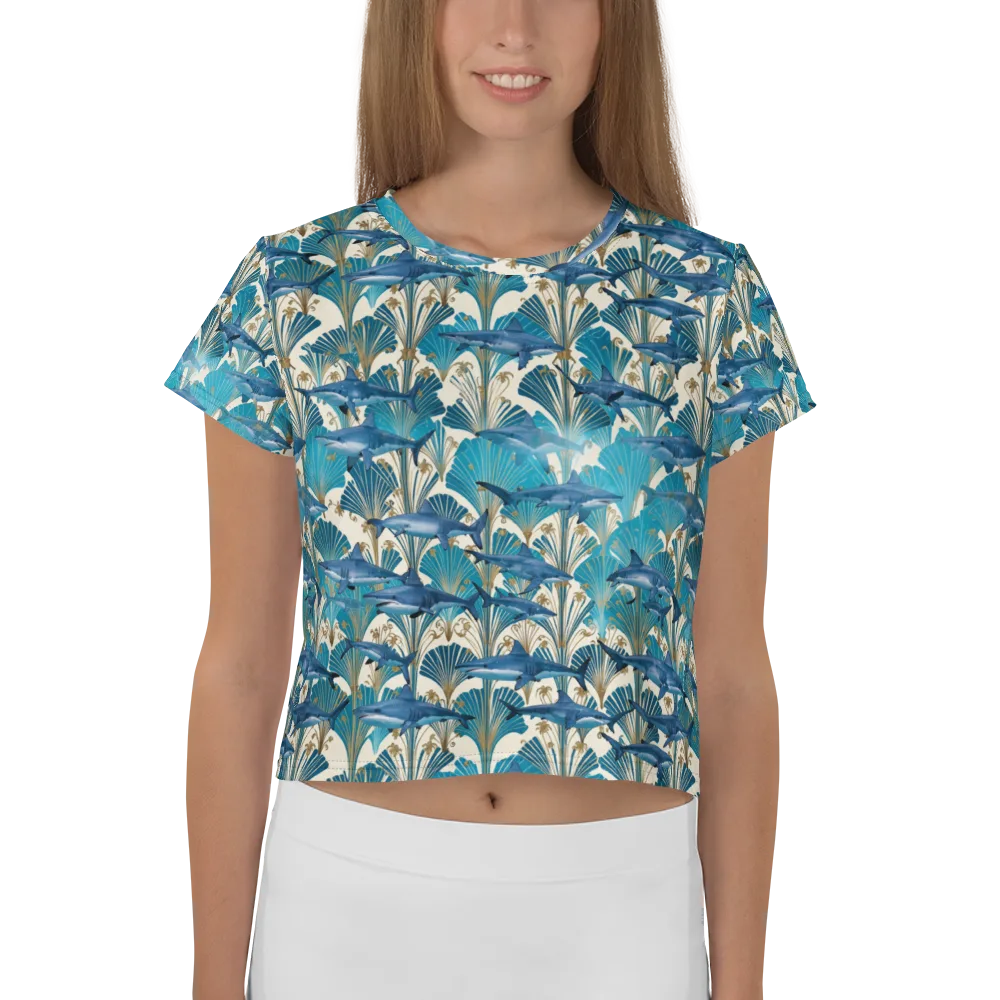 Art Deco Reef on Crop Tee — Front