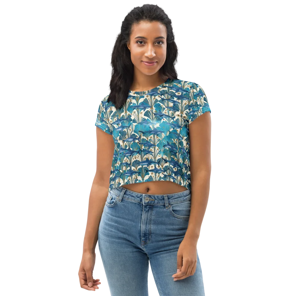 Art Deco Reef on Crop Tee — Front