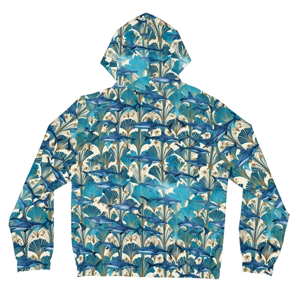 Art Deco Reef on Women's Full-Zip Hoodie — Back