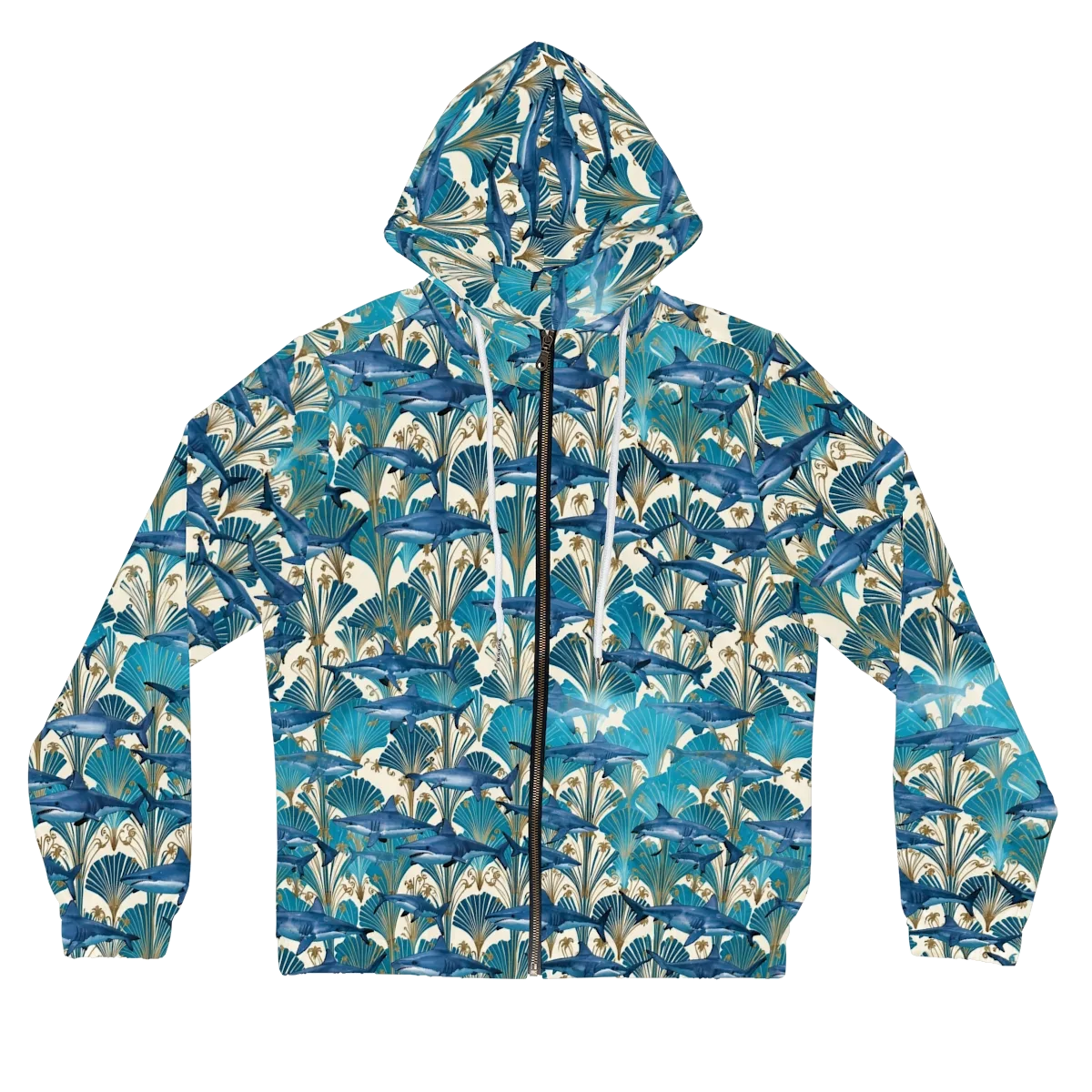 Art Deco Reef on Women's Full-Zip Hoodie — Front