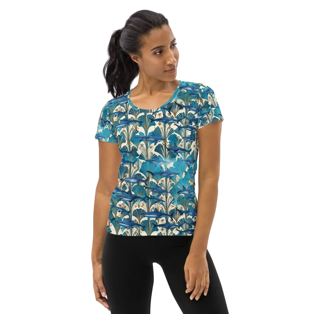 Art Deco Reef on Women's Athletic T-Shirt — Front