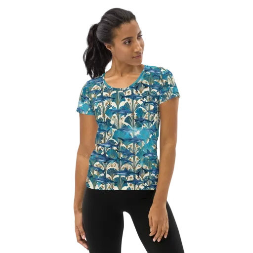 Art Deco Reef on a Women's Athletic T-Shirt