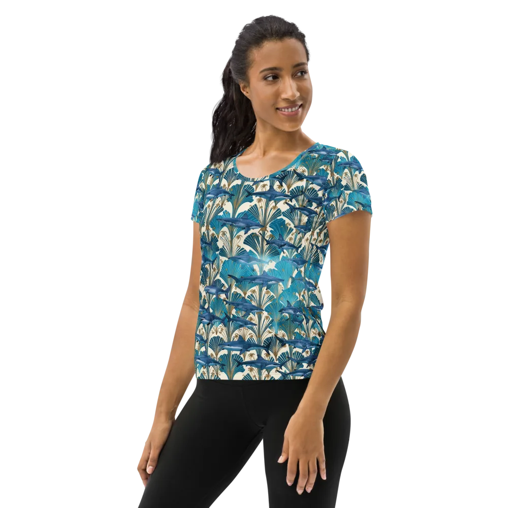 Art Deco Reef on Women's Athletic T-Shirt — Left