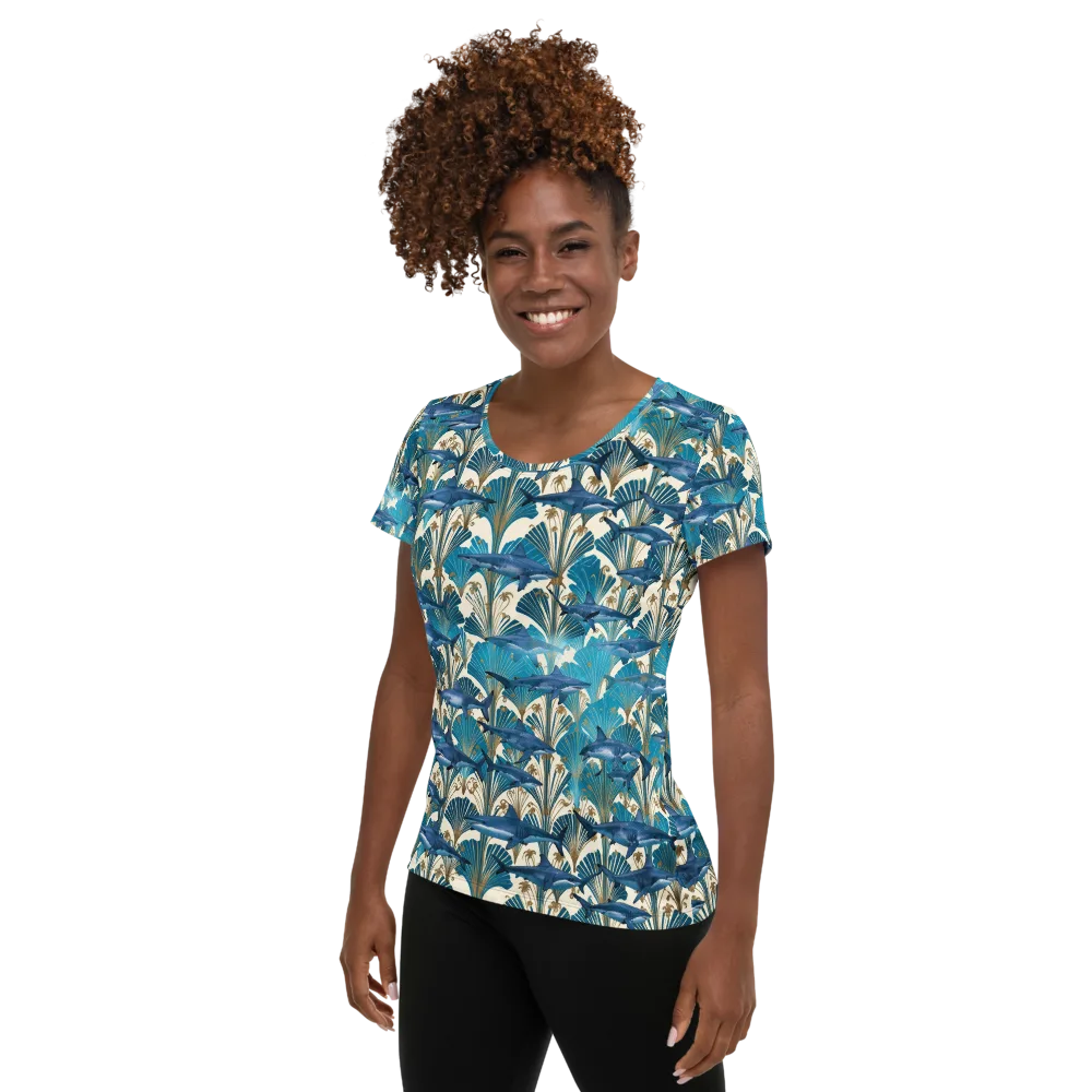 Art Deco Reef on Women's Athletic T-Shirt — Left
