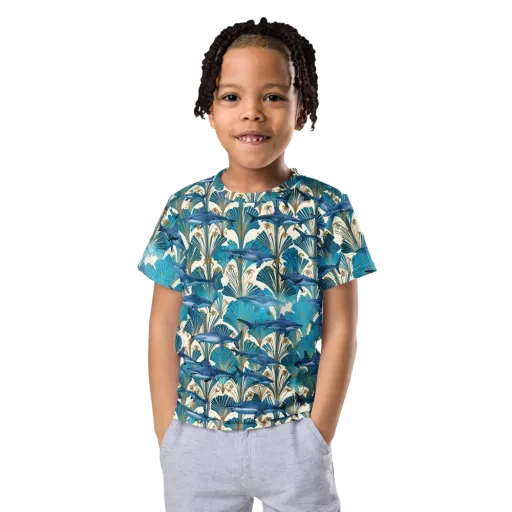 Art Deco Reef on a Kids Crew Neck T-Shirt