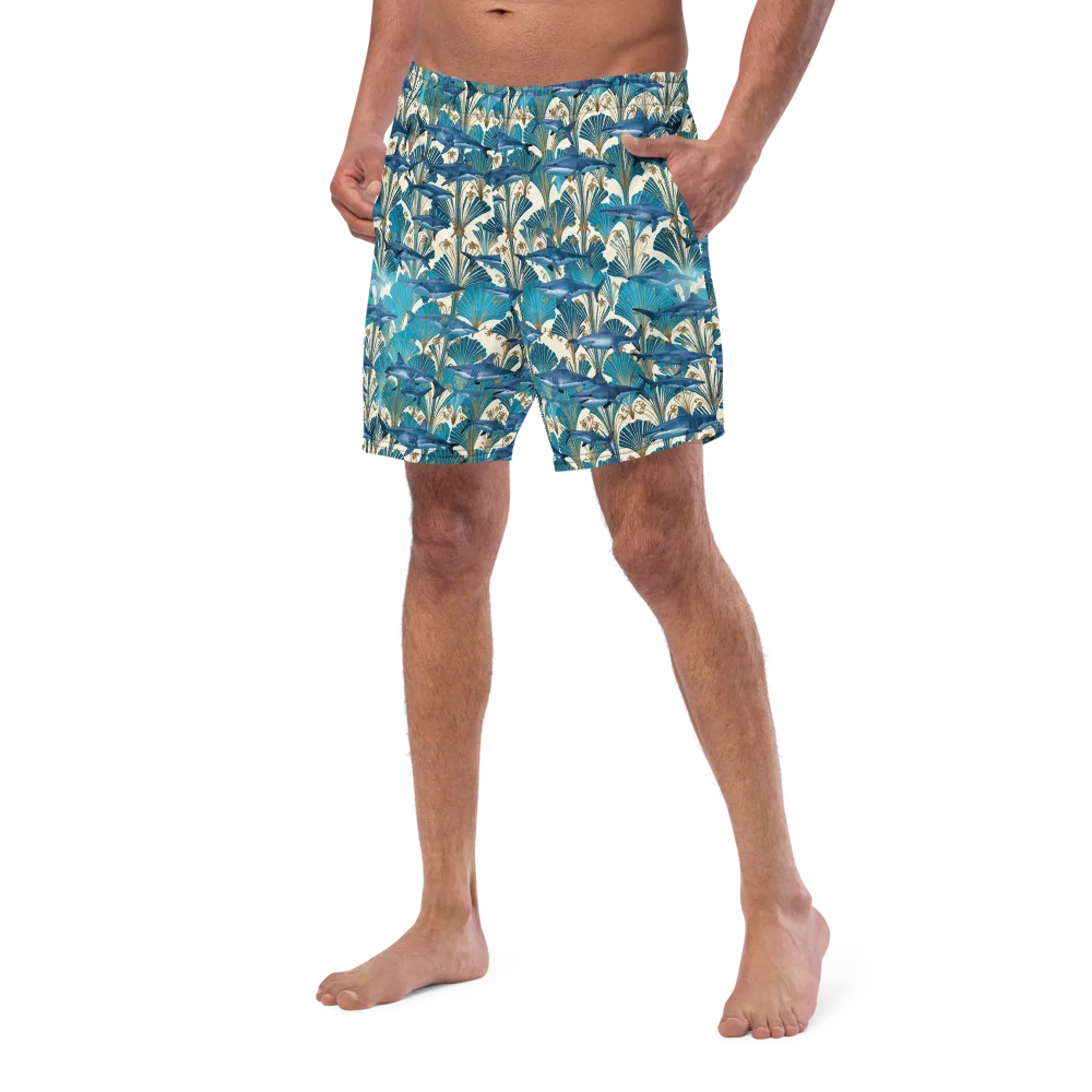 Art Deco Reef on Swim Trunks — Left Front
