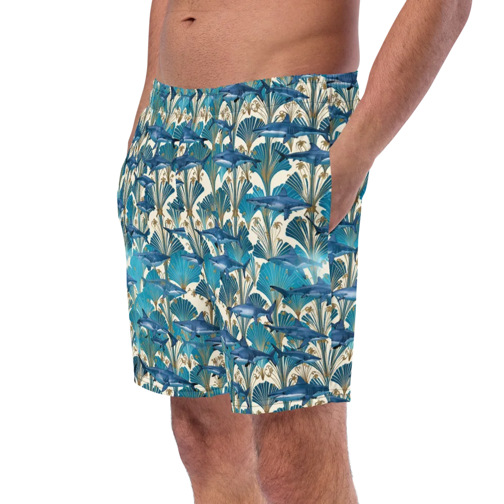 Art Deco Reef on Swim Trunks — Left Front