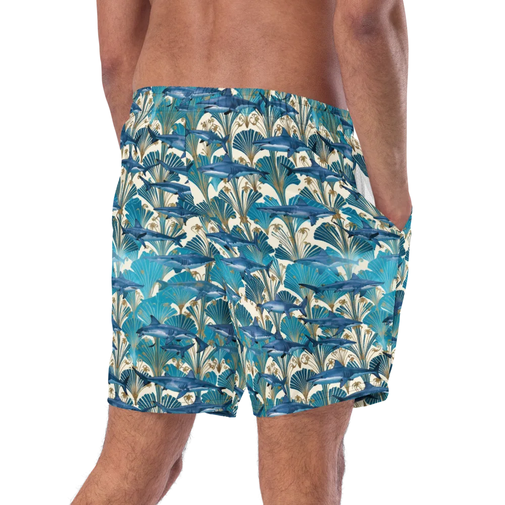 Art Deco Reef on Swim Trunks — Right Back