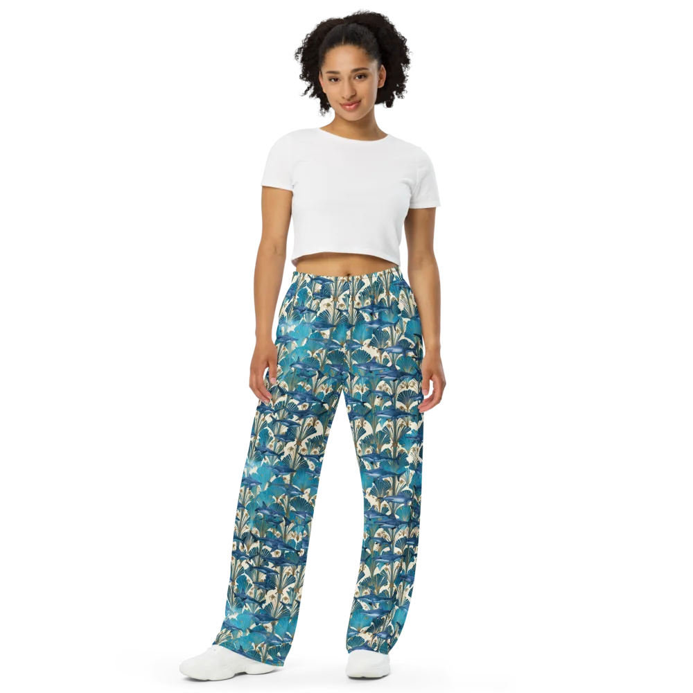 Art Deco Reef on Wide-Leg Pants — Front