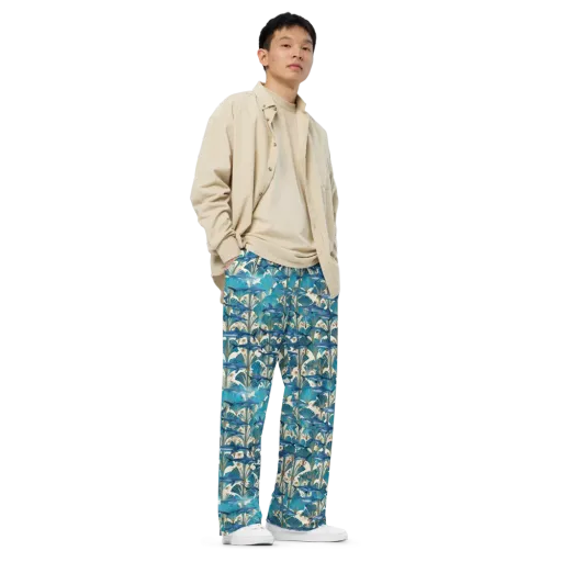 Art Deco Reef on a Wide-Leg Pants