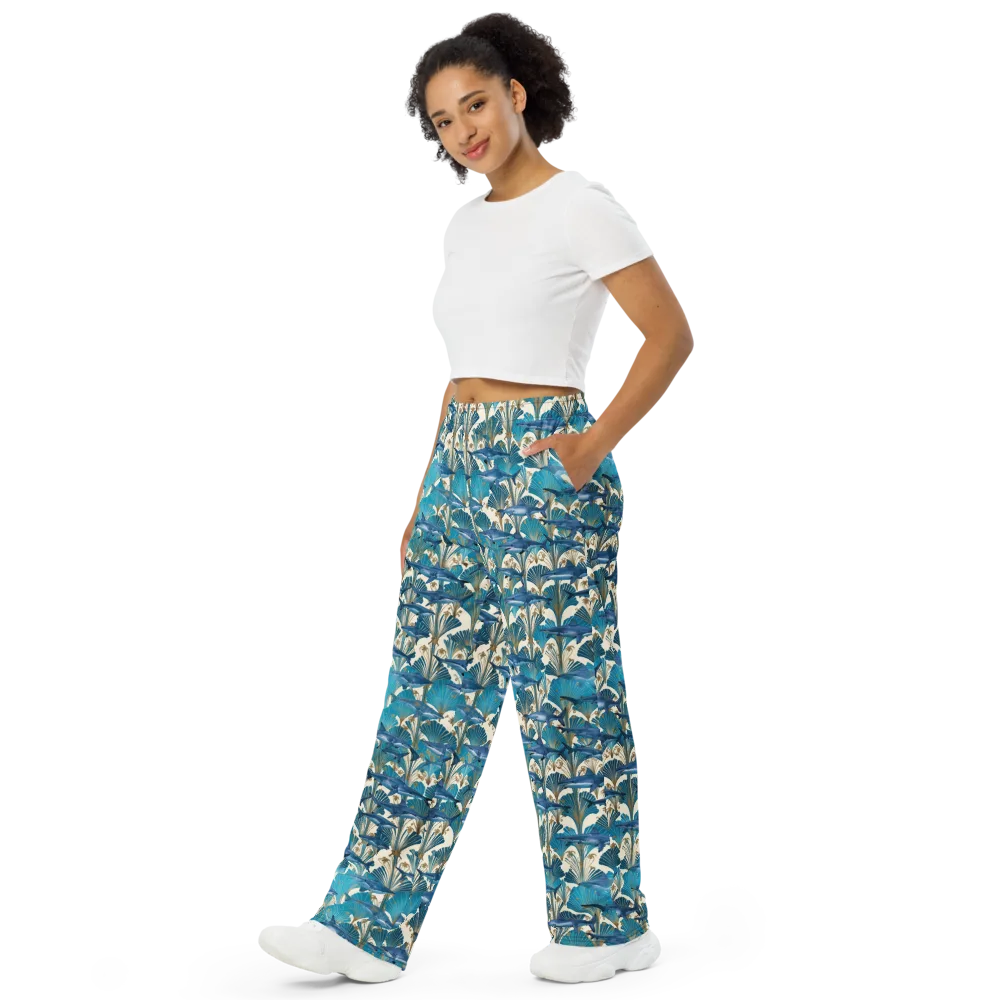Art Deco Reef on Wide-Leg Pants — Left Front
