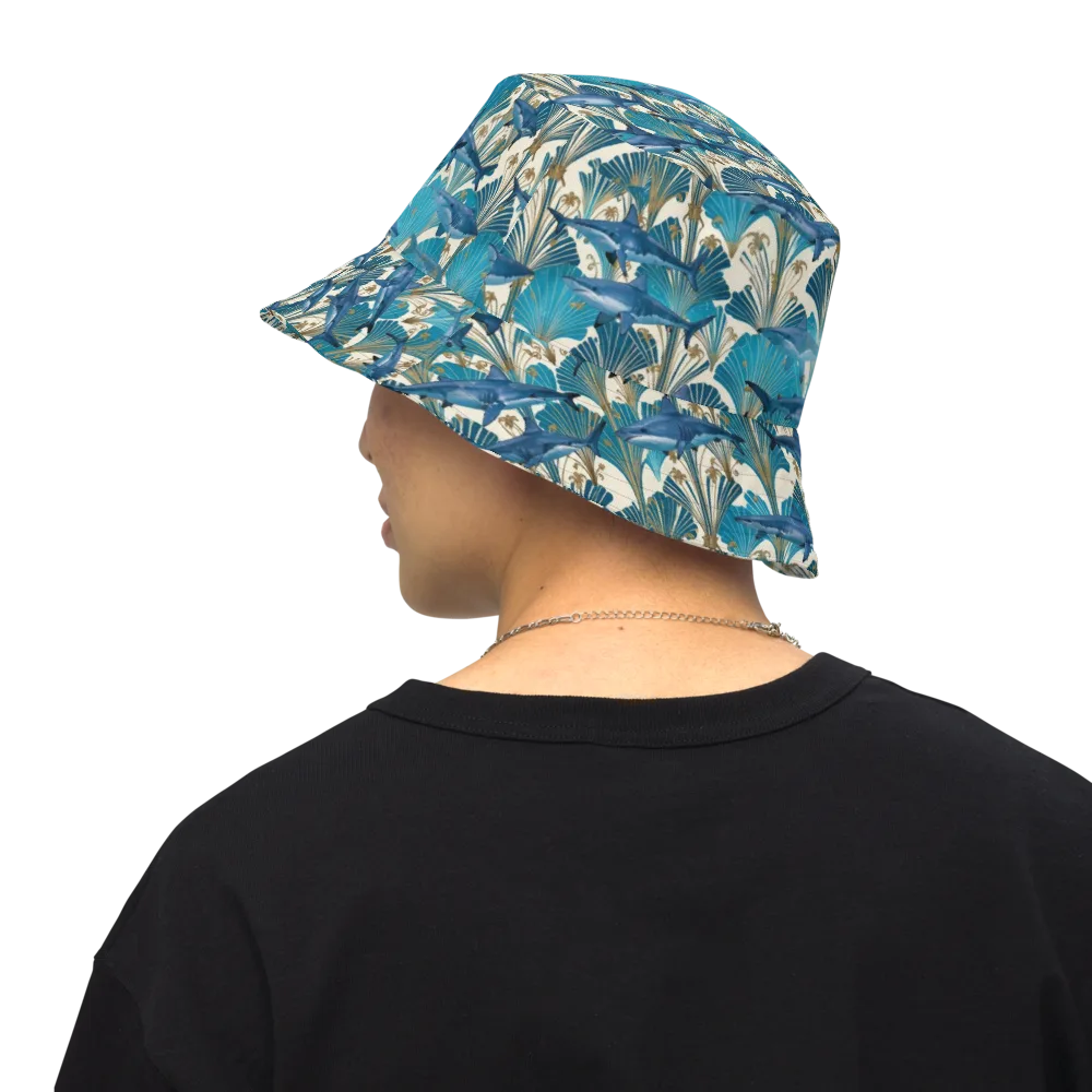 Art Deco Reef on Reversible Bucket Hat — Back Inside