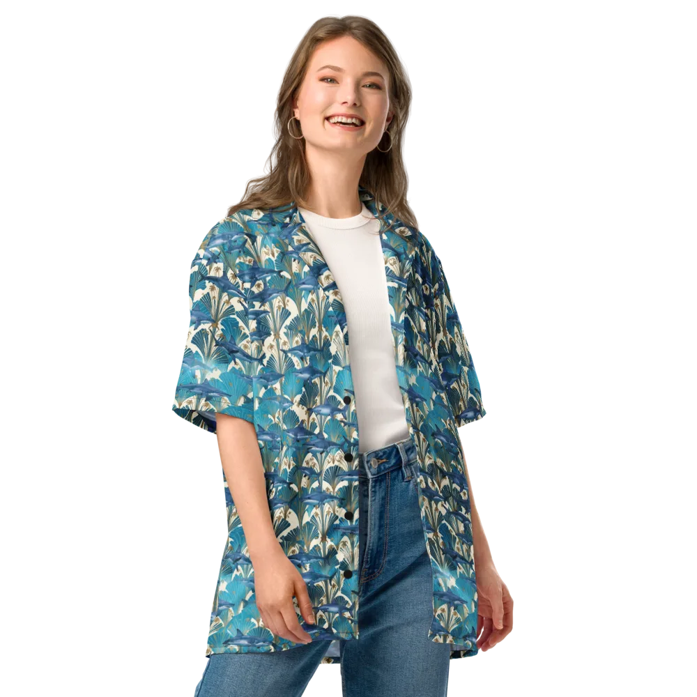 Art Deco Reef on Button Shirt — Front