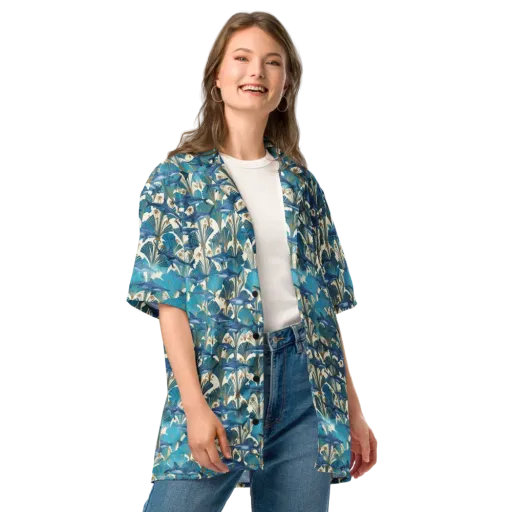 Art Deco Reef on a Button Shirt