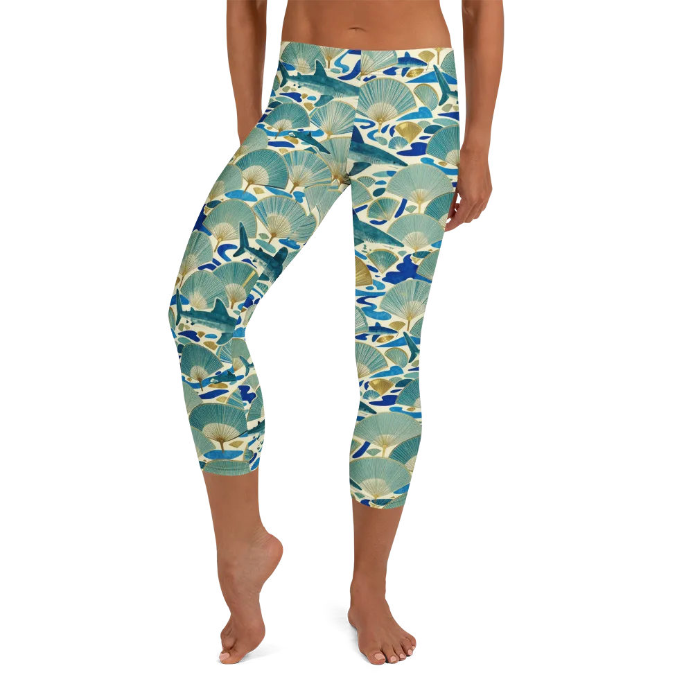 Tidal Ginkgo on Capri Leggings — Front