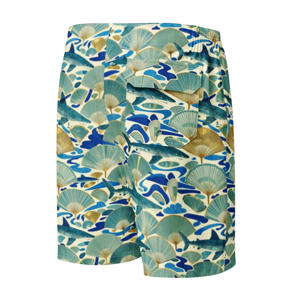 Tidal Ginkgo on Men's Board Shorts — Back