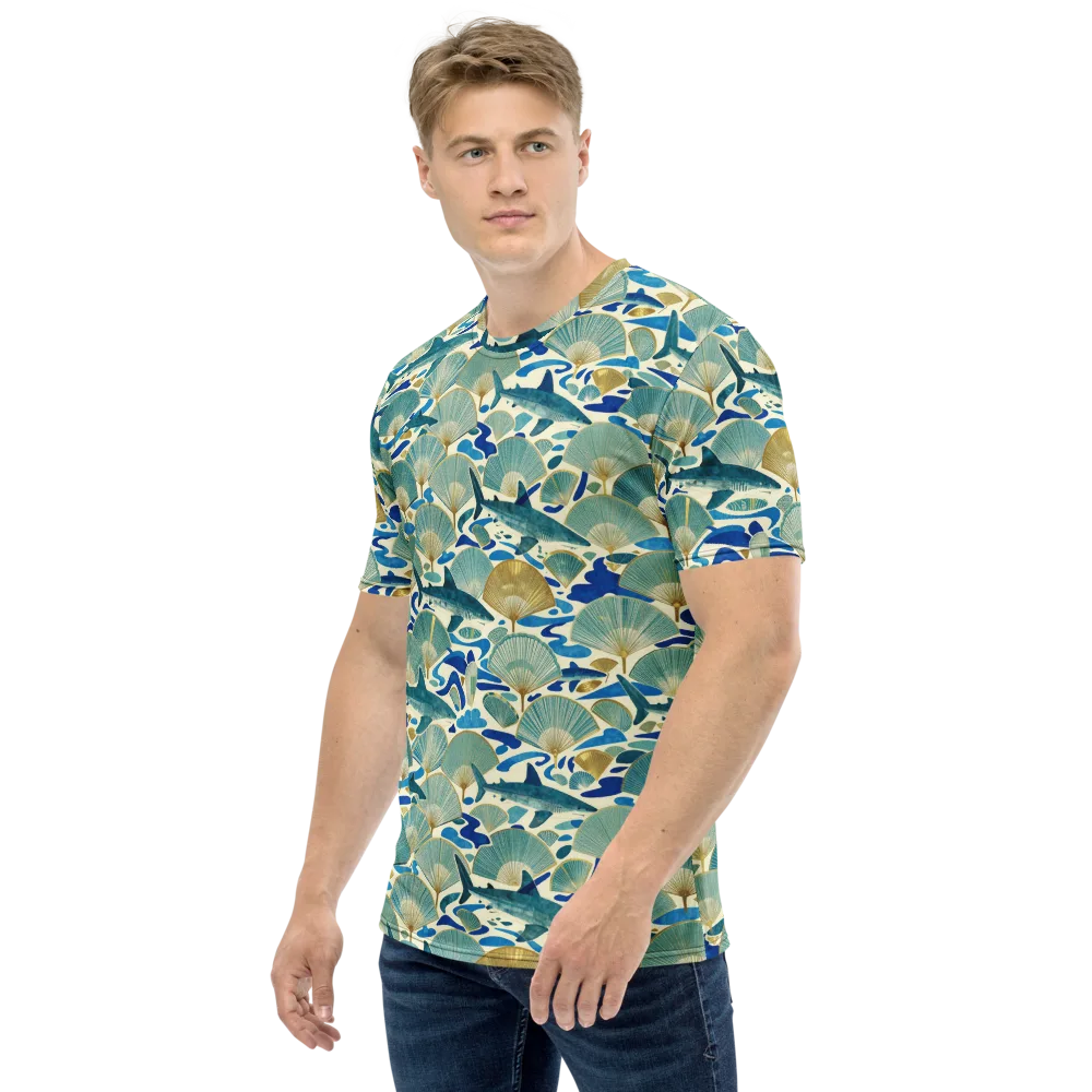 Tidal Ginkgo on Men's Crew Neck T-Shirt — Left