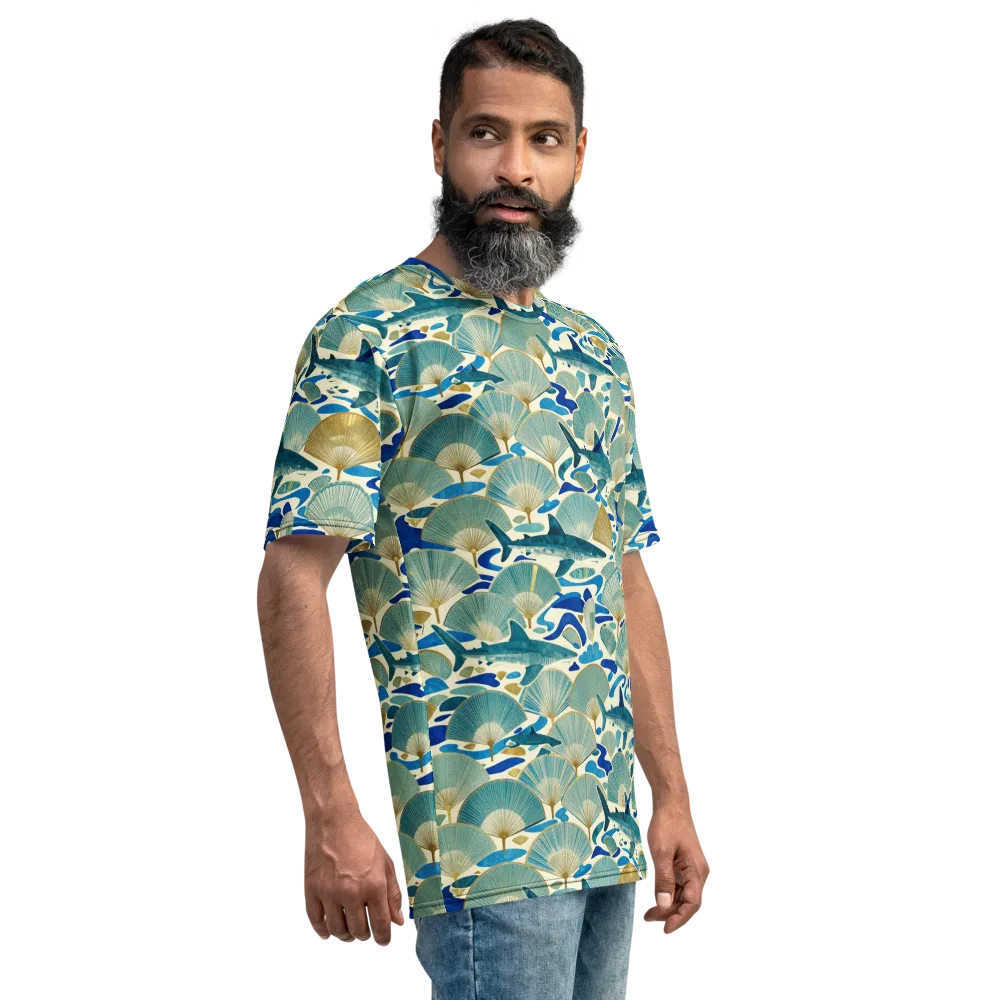 Tidal Ginkgo on Men's Crew Neck T-Shirt — Right