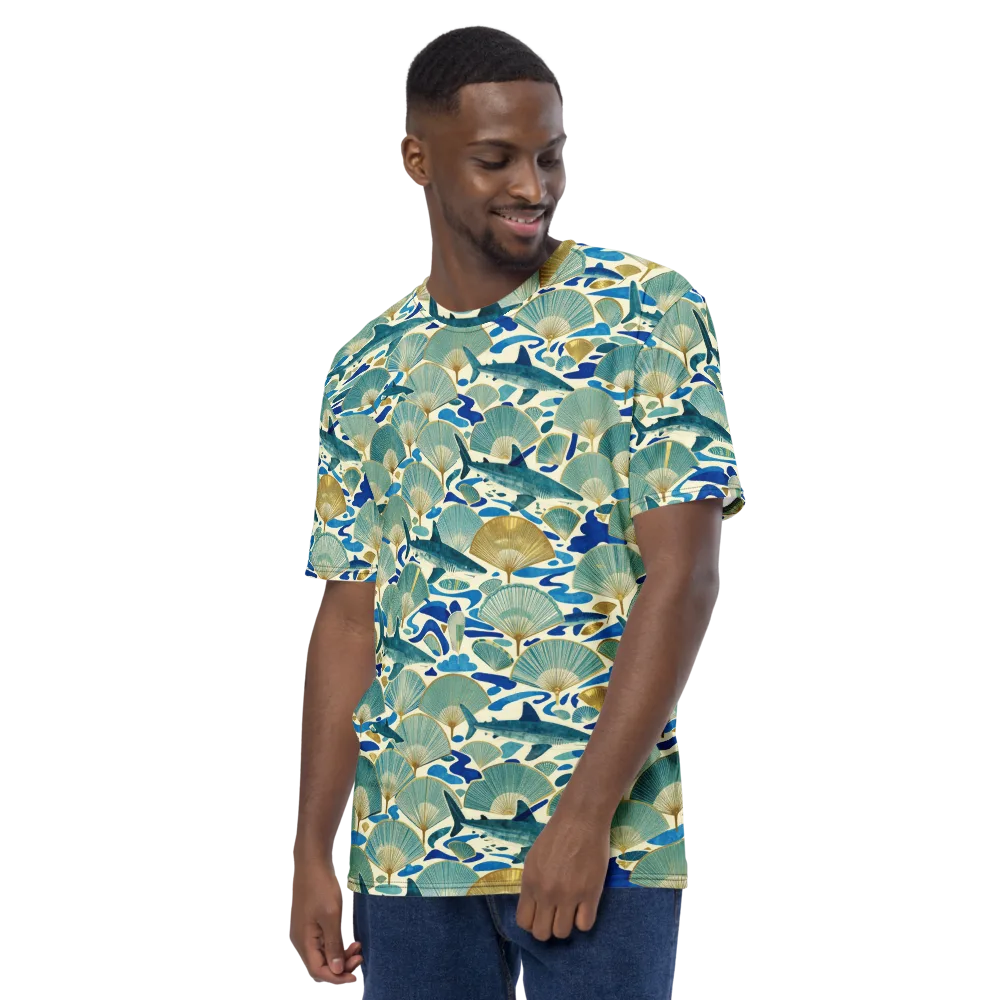 Tidal Ginkgo on Men's Crew Neck T-Shirt — Left
