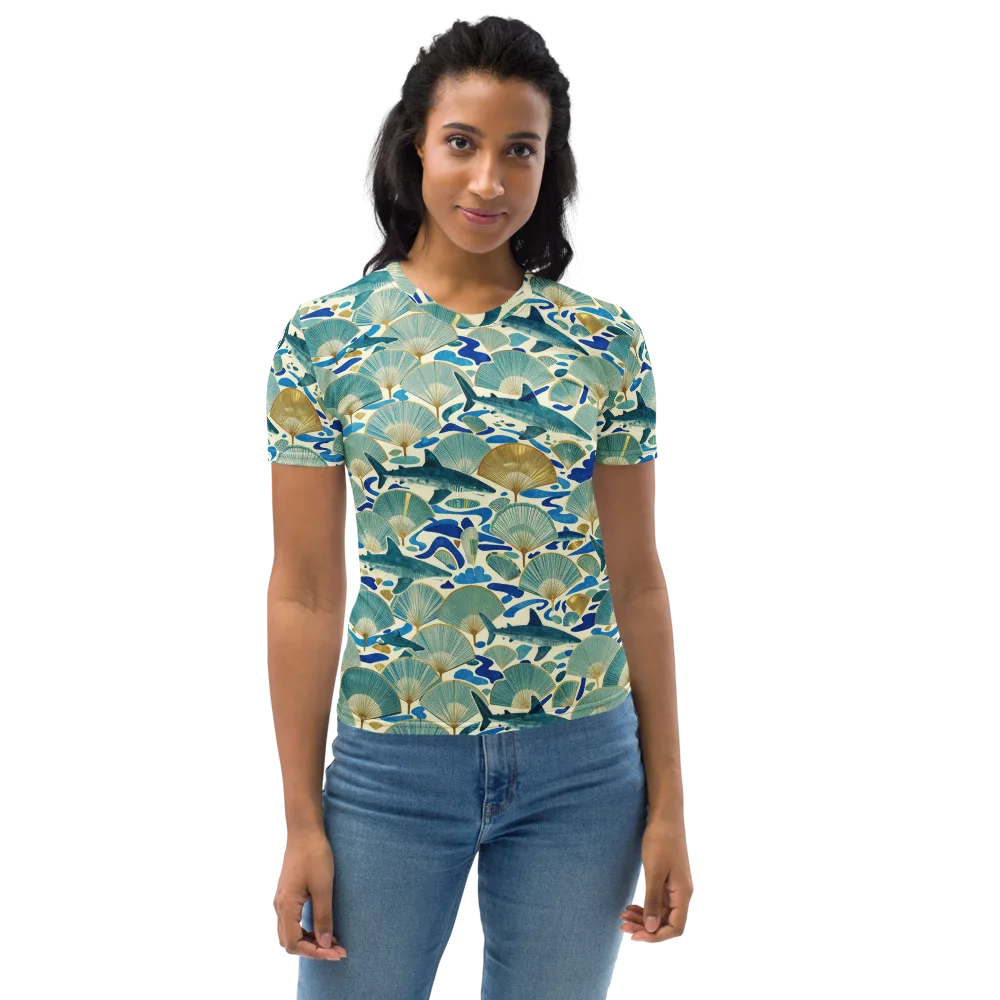 Tidal Ginkgo on Women's Crew Neck T-Shirt — Front