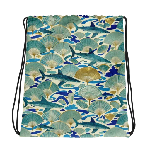 Tidal Ginkgo on a Drawstring Bag