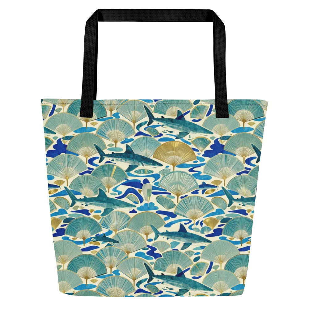 Tidal Ginkgo on Large Tote Bag W/ Pocket — Front