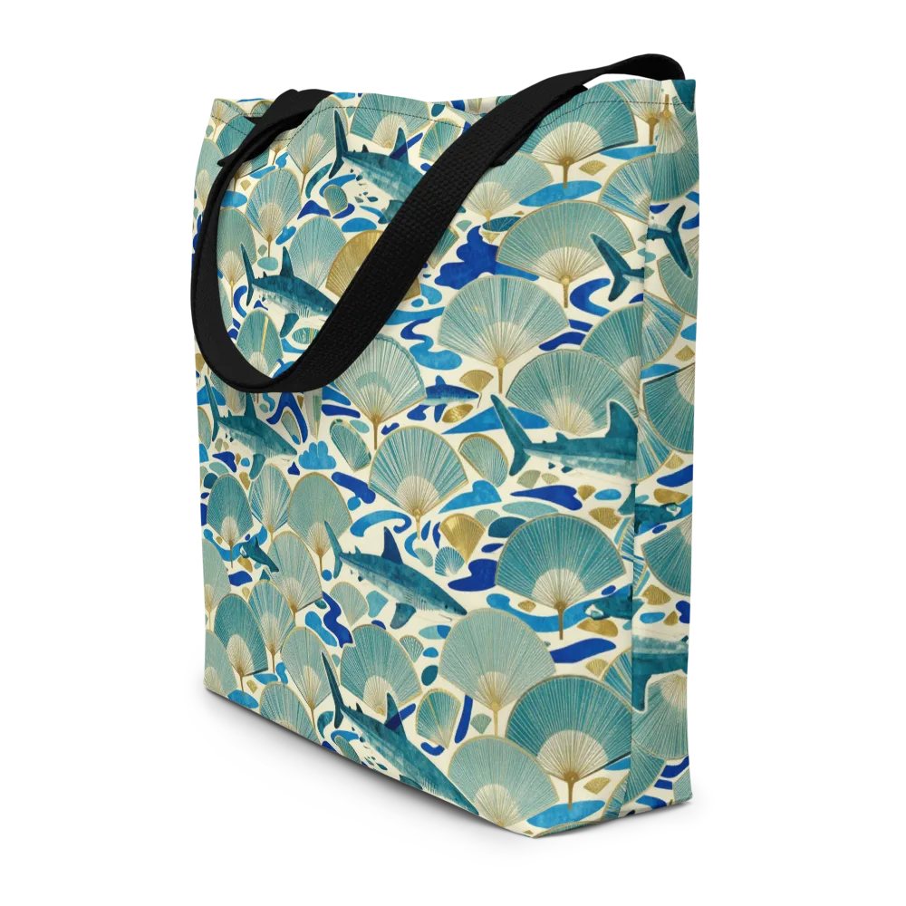 Tidal Ginkgo on Large Tote Bag W/ Pocket — Front