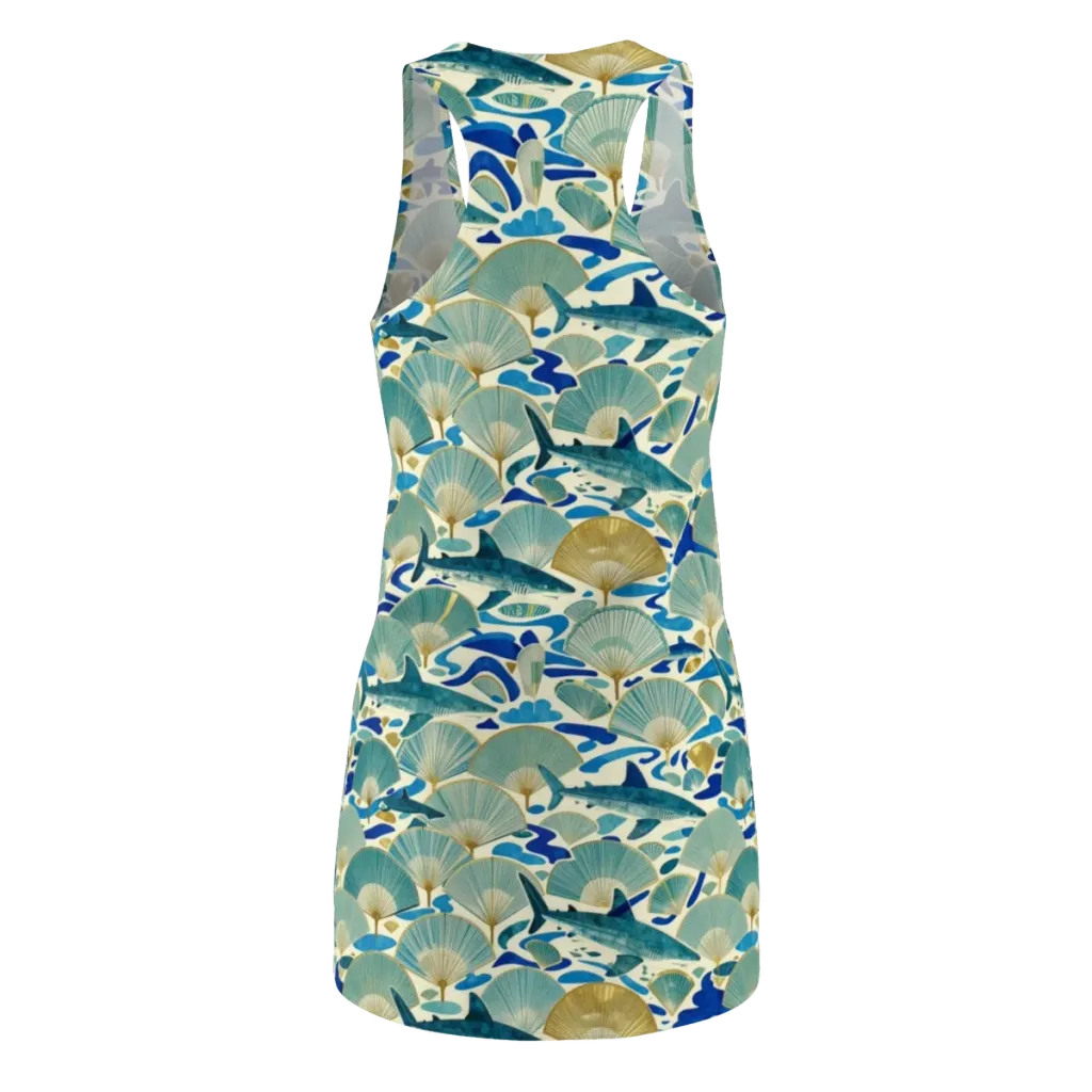 Tidal Ginkgo on Racerback Dress — Back