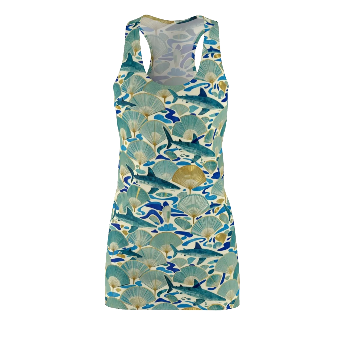 Tidal Ginkgo on Racerback Dress — Front