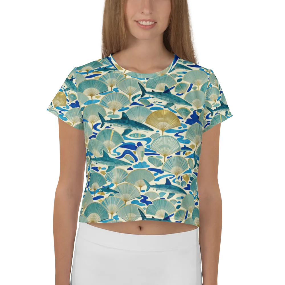 Tidal Ginkgo on Crop Tee — Front