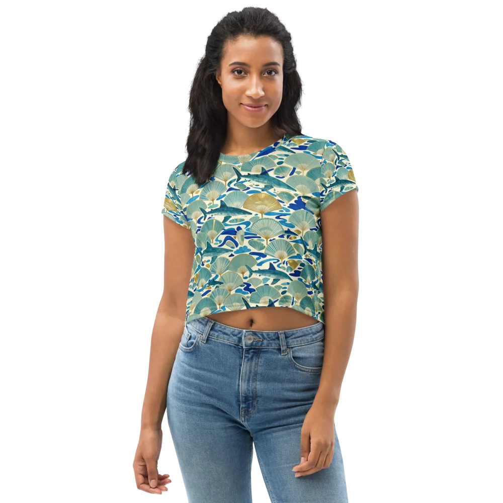 Tidal Ginkgo on Crop Tee — Front