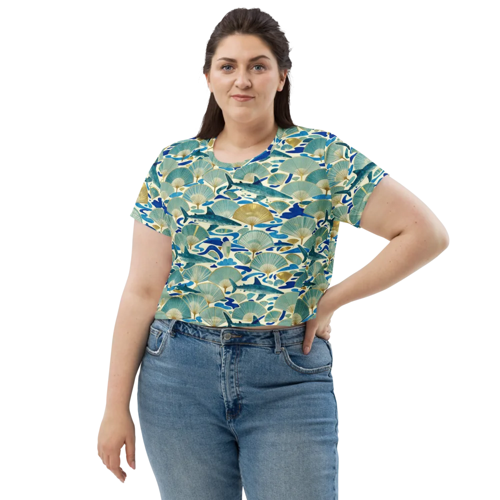 Tidal Ginkgo on Crop Tee — Front