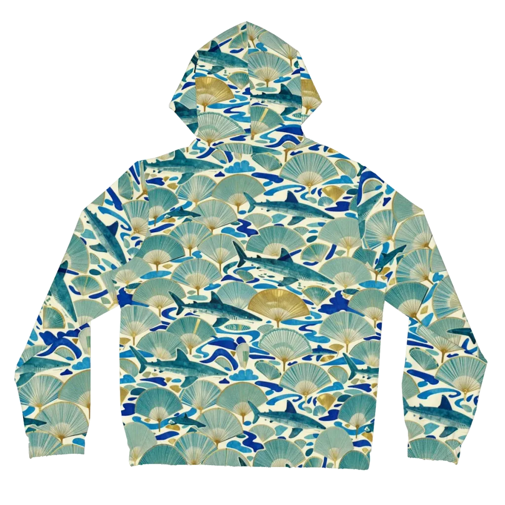 Tidal Ginkgo on Women's Full-Zip Hoodie — Back
